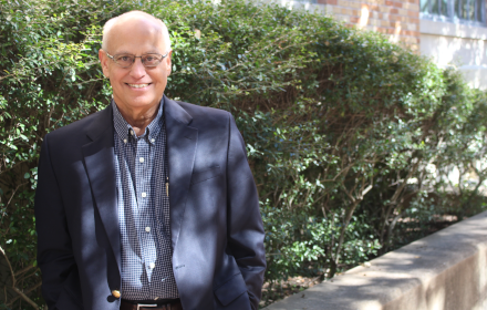 Jorge Pinon outside on the UT Austin Campus