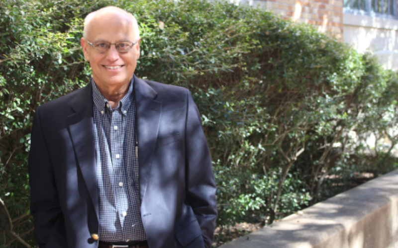 Jorge Pinon outside on the UT Austin Campus